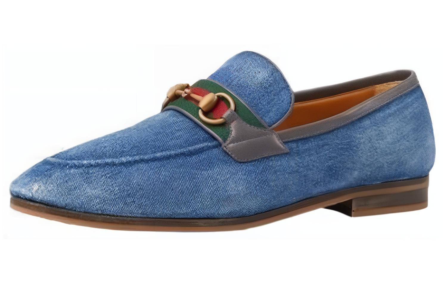 Buy グッチ デニムブルー ローファー 759474-FACTP-4142
