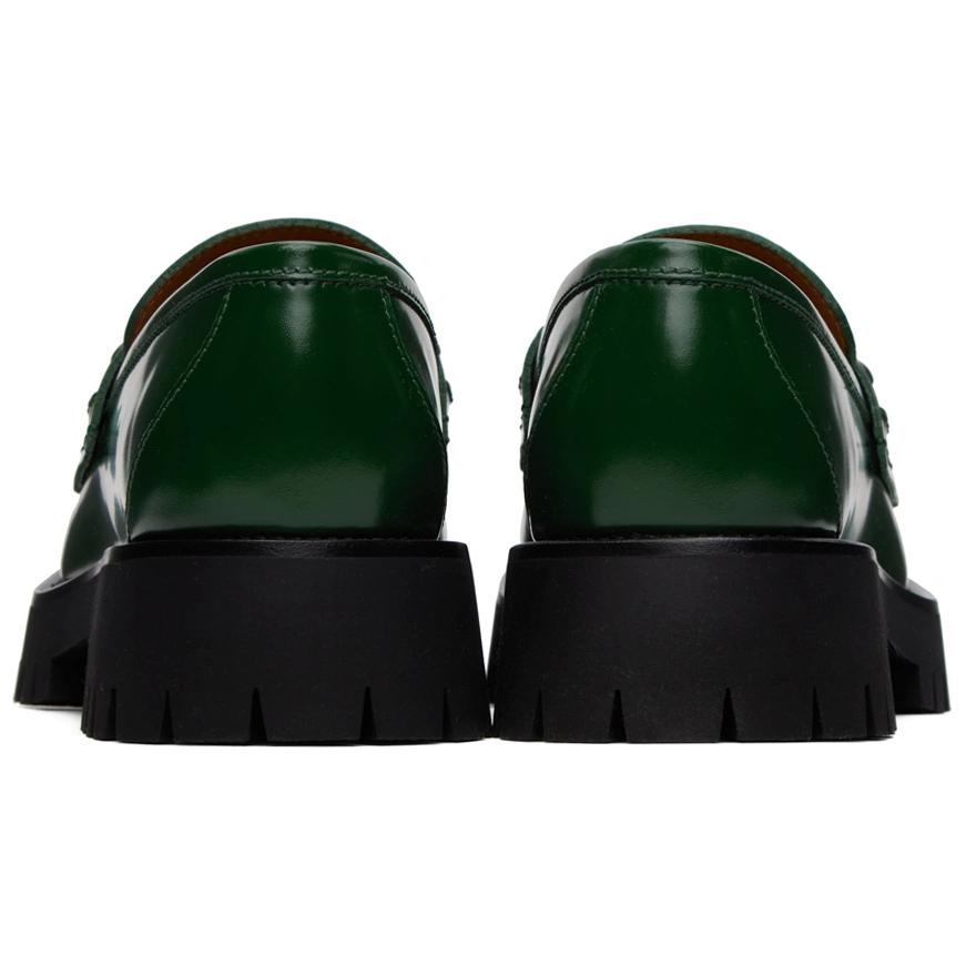 Shop 古驰乐福鞋 '绿黑色' 752093-DS800-3154