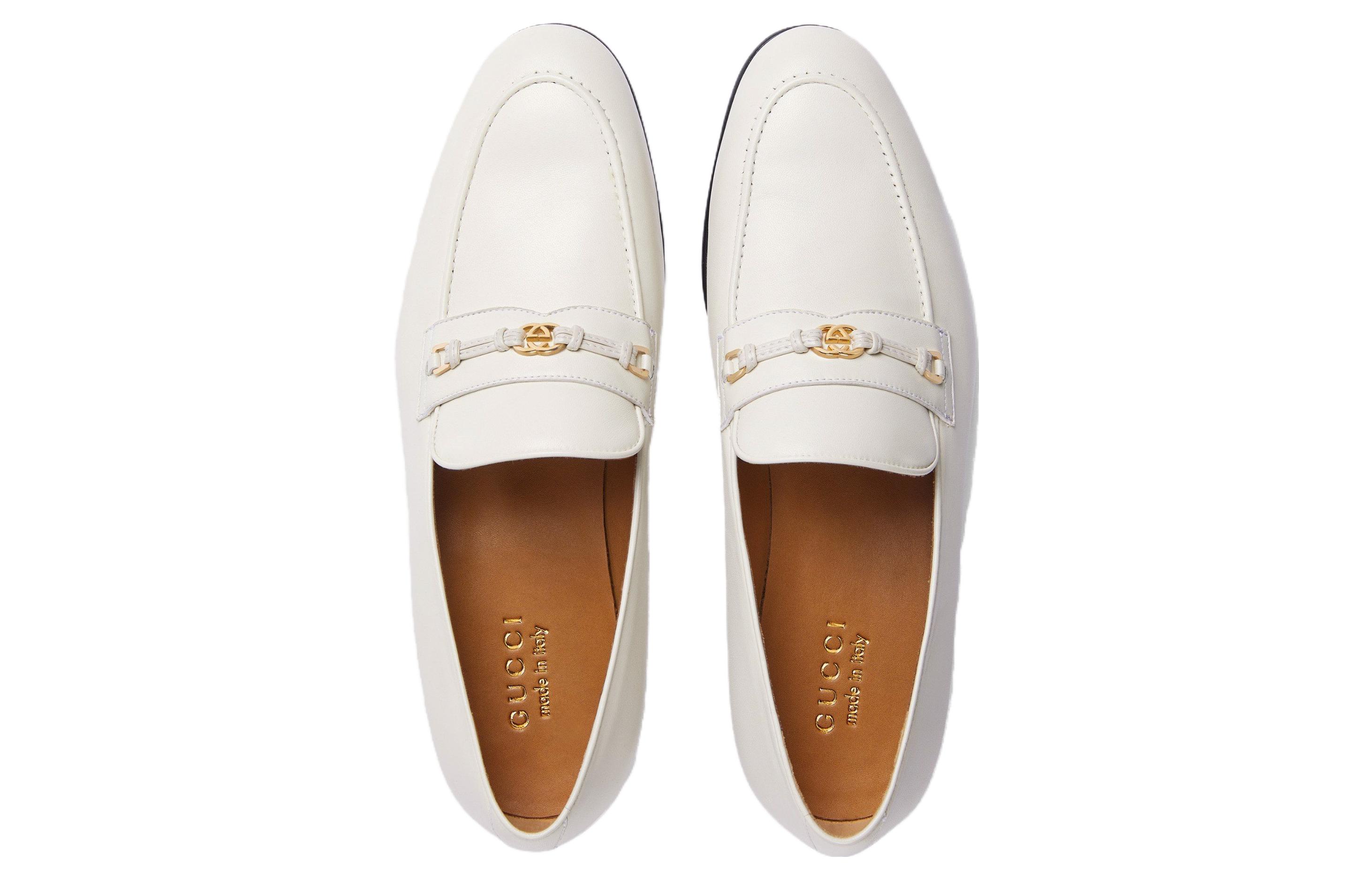 Shop Gucci 白色乐福鞋 '锋利时尚' 738468-AABUV-9110