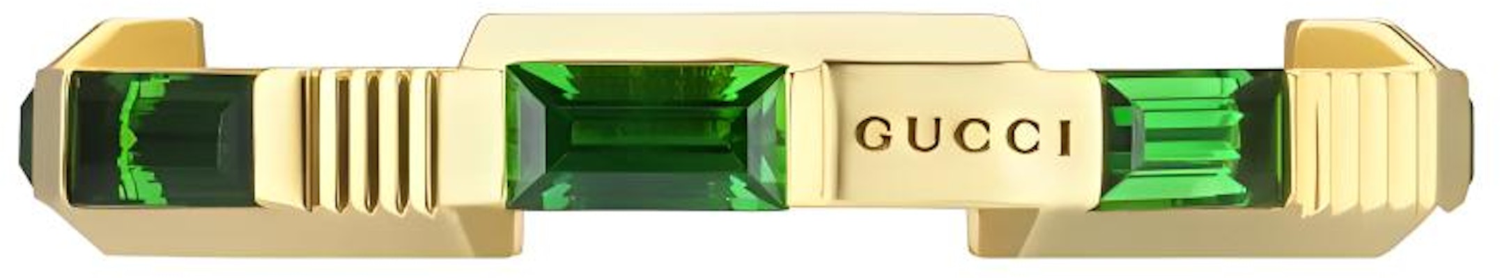 GUCCI Logo 18k Gold Unisex Couple Ring - Gold/Green. YBC662256002 Buy GUCCI Logo 18k Gold Unisex Couple Ring - Gold/Green. YBC662256002