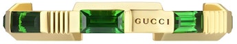 Buy GUCCI Logo 18k Gold Unisex Couple Ring - Gold/Green. YBC662256002