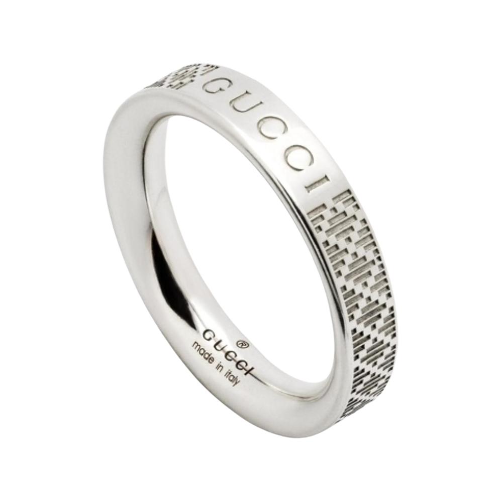 GUCCI Logo 925 Sterling Silver Ring Unisex Couple Design - Silver. 843813J8400 圖 2