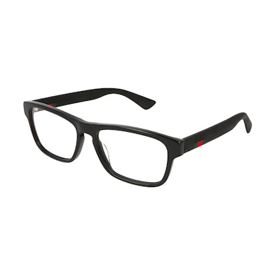 GUCCI Logo Acetate Irregular Optical Glasses Frame Men - Black GG0176OA00156