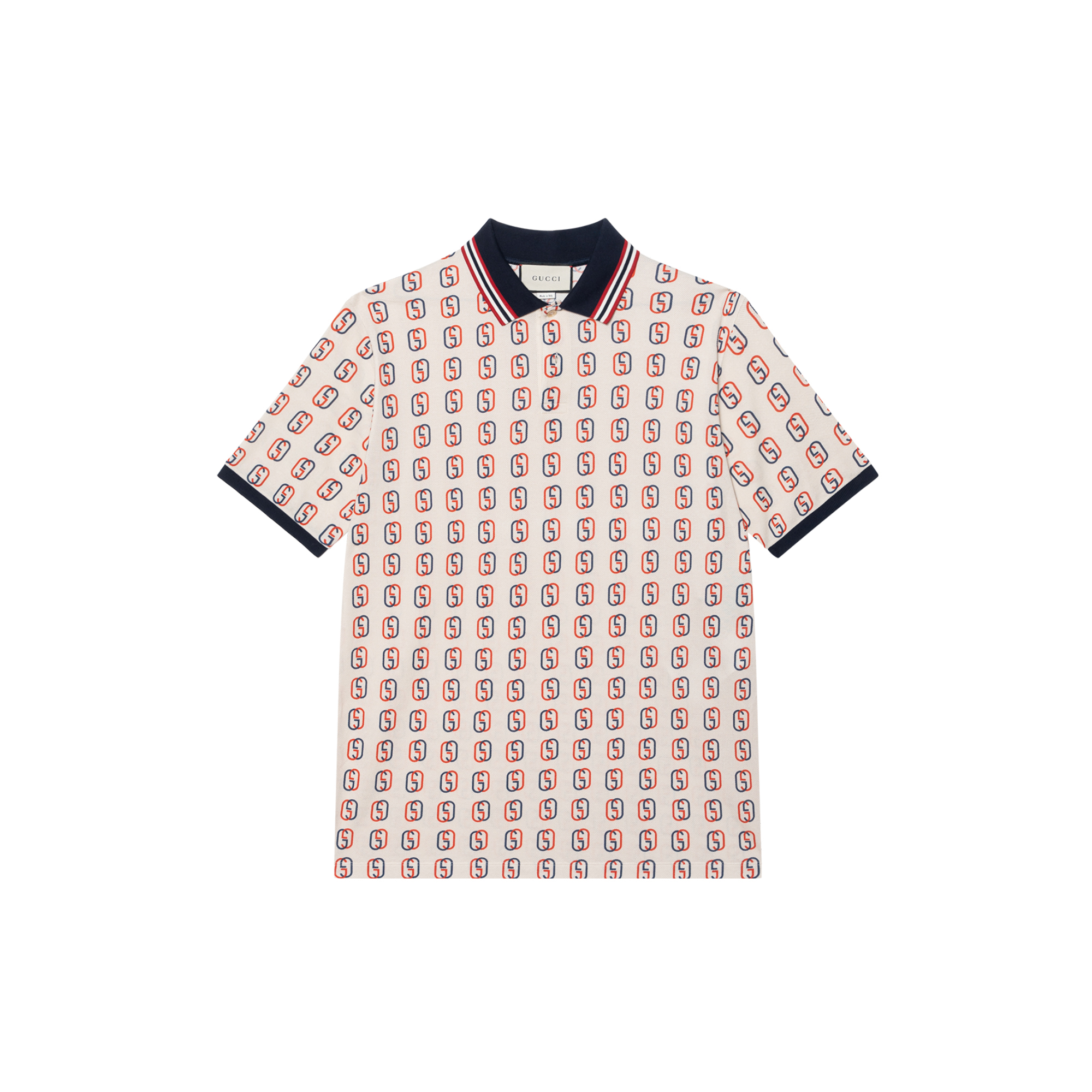 Gucci Logo All-Over Striped Short Sleeve Polo Shirt Red - 575221-XJBAH-9744