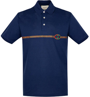 Baju Polo Gucci Logo Biru Kapas Lengan Pendek Lelaki 598957-XJB0V-4684 Buy Baju Polo Gucci Logo Biru Kapas Lengan Pendek Lelaki 598957-XJB0V-4684