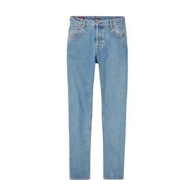Gucci Logo Button Slim Fit Jeans for Men Blue 789232-XDC3D-4447