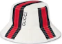 Buy Sombrero de Cubo GUCCI Logo Lona Unisex Estilo Pareja Blanco. 7885614HBAG