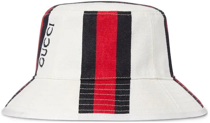 Sombrero de Cubo GUCCI Logo Lona Unisex Estilo Pareja Blanco. 7885614HBAG Lookbook Sombrero de Cubo GUCCI Logo Lona Unisex Estilo Pareja Blanco. 7885614HBAG