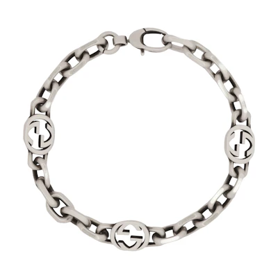 GUCCI Logo Chunky Chain Silver Bracelet 925 Silver Unisex Couples' Design. 620798 J8400 8106