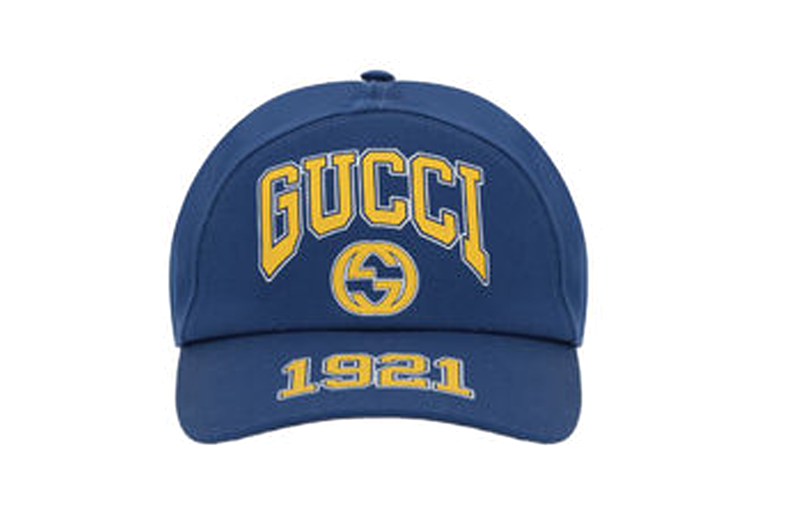 Lookbook Gorra de Béisbol GUCCI Logo Algodón Azul Hombre. 7731354HA7F4200