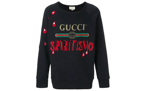 Gucci Logo Crewneck Long Sleeve Unisex Sweatshirt Black 497253X9S461286