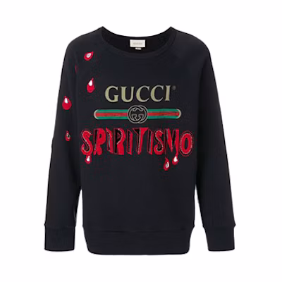 Gucci Logo Crewneck Long Sleeve Unisex Sweatshirt Black 497253X9S461286