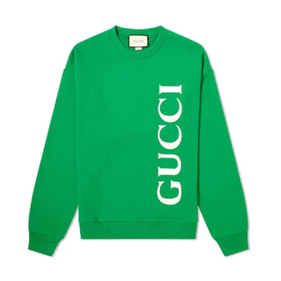 Gucci Logo Crewneck Sweatshirt Green for Men 599345-XJB1C-3189