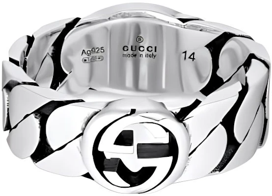 GUCCI Logo Design 925 Silver Ring for Men - Silver 105026760 Buy GUCCI Logo Design 925 Silver Ring for Men - Silver 105026760