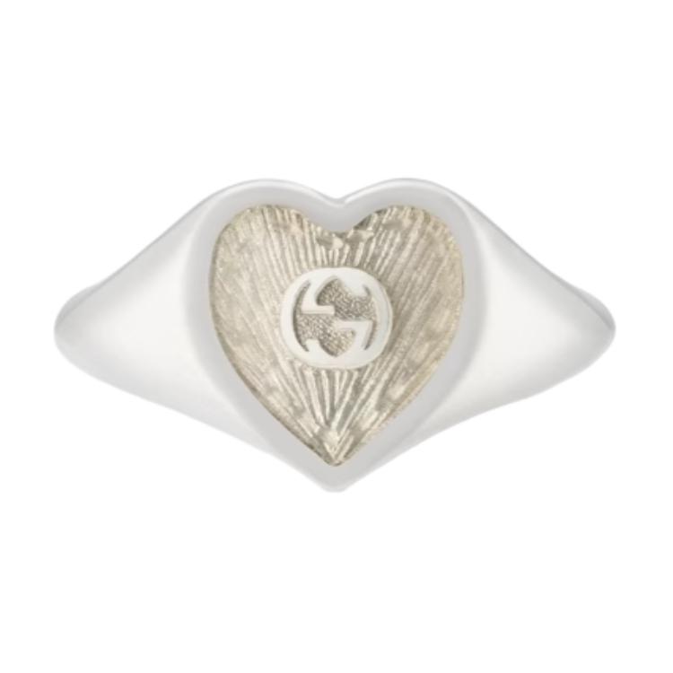 GUCCI Logo Design 925 Silver Ring for Men Silver 645544J84101184