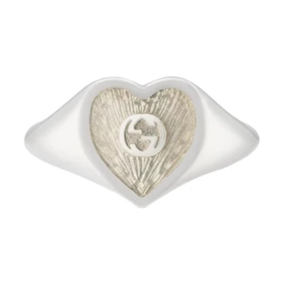 GUCCI Logo Design 925 Silver Ring for Men Silver 645544J84101184