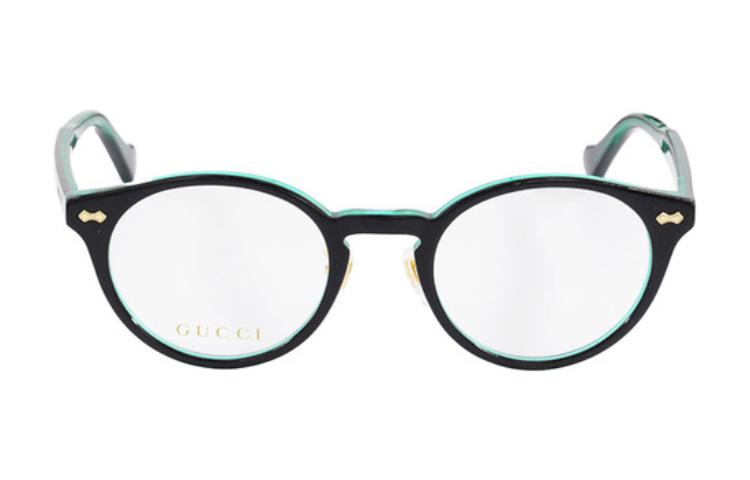 Lookbook GUCCI Logo Design Oval Acetate Optical Glasses Unisex Black. gg1127oj003