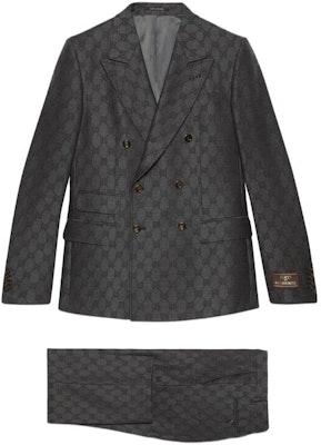 GUCCI Logo Double-Breasted Mid-Waist Straight Suit Men Grey 721170-ZAKF8-1161 Buy GUCCI Logo Double-Breasted Mid-Waist Straight Suit Men Grey 721170-ZAKF8-1161