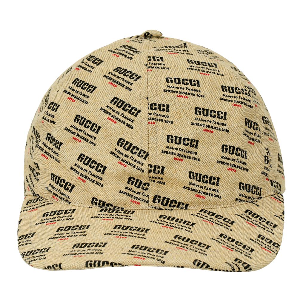 Lookbook GUCCI Logo点缀米色棉麻棒球帽 男女通用 棕色 200035 4HD66 9274