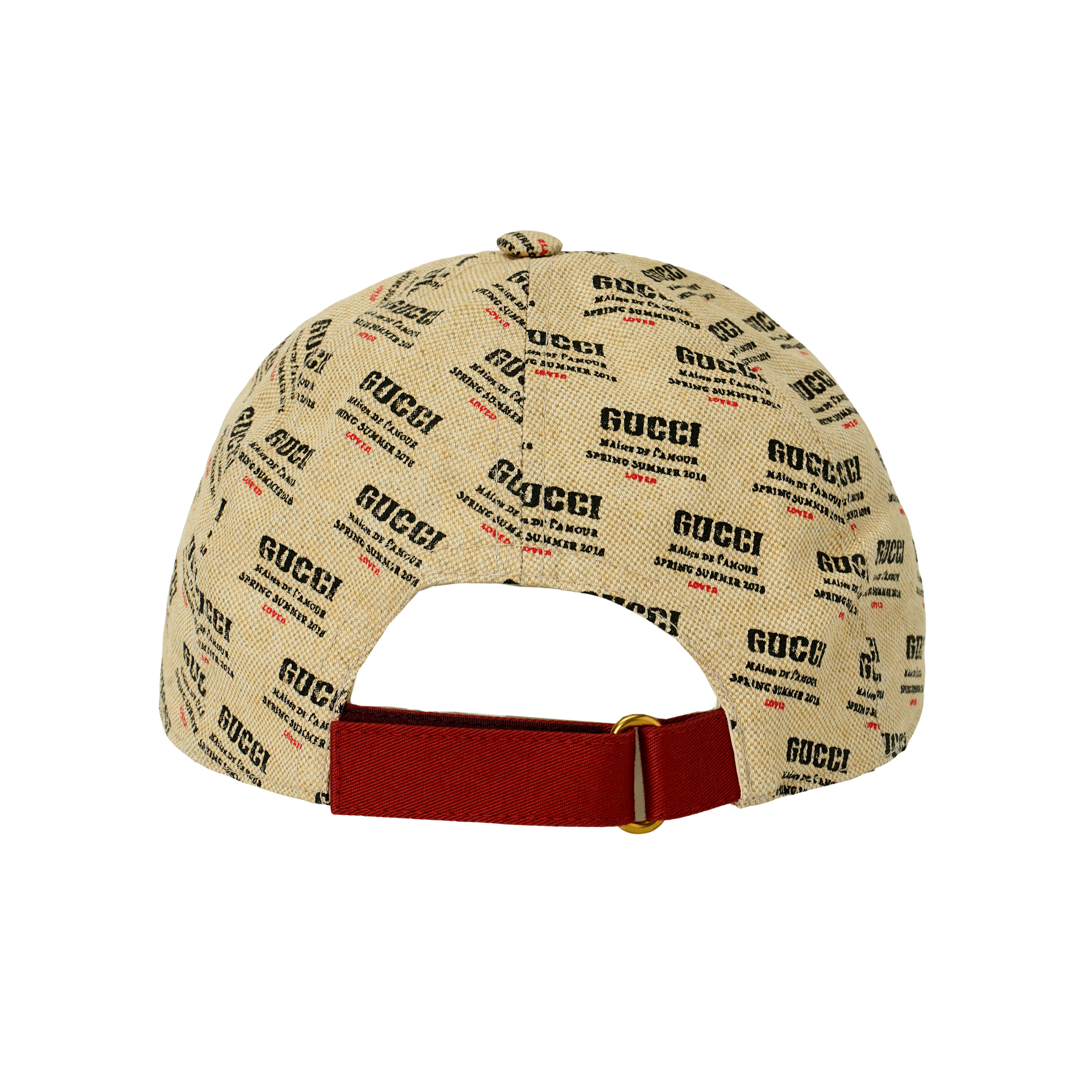 Shop GUCCI Logo点缀米色棉麻棒球帽 男女通用 棕色 200035 4HD66 9274