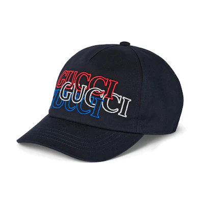 GUCCI Logo Embroidered Canvas Baseball Cap Unisex Couple Style - Black. 7885484HA9X4100