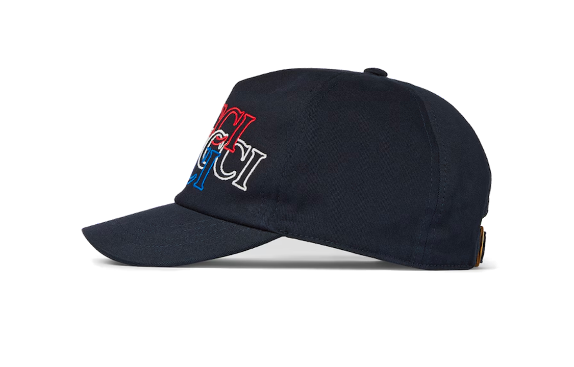 Lookbook GUCCI 刺繡Logo帆布棒球帽 情侶款 - 黑色 7885484HA9X4100