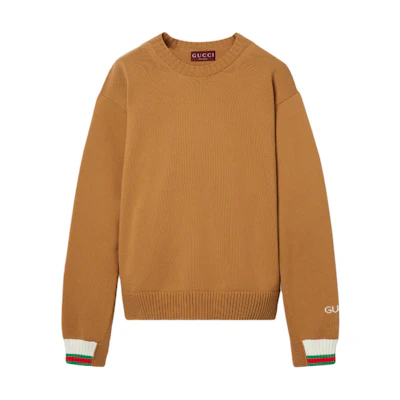 Gucci Logo Embroidered Crewneck Sweatshirt Beige 784488-XKD1J-2311