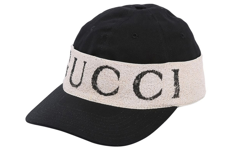 Order GUCCI 標誌刺繡戶外遮陽棉質棒球帽 黑/白 男女適用 492545-4HC56-1077
