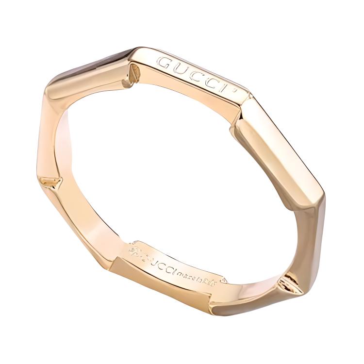 GUCCI Logo Engraved 18k Gold Mirror-Finish Unisex Ring. 662194-J8500-8000