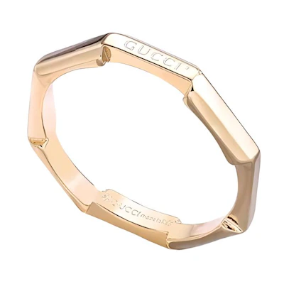 GUCCI Logo Engraved 18k Gold Mirror-Finish Unisex Ring. 662194-J8500-8000