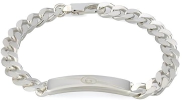 GUCCI Logo Engraved 925 Silver Bracelet Unisex Couple Edition - Silver 774054J84008106 GUCCI Logo Engraved 925 Silver Bracelet Unisex Couple Edition - Silver 774054J84008106