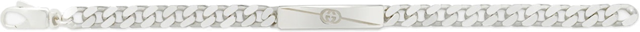 Lookbook GUCCI 字母雕刻925純銀手鍊 情侶款 中性款 - 銀色 774054J84008106