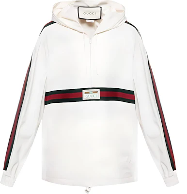 Gucci Logo Half-Zip Hooded Sun-Proof Windbreaker Jacket Off-White 594861-XDAX3-9061 Buy Gucci Logo Half-Zip Hooded Sun-Proof Windbreaker Jacket Off-White 594861-XDAX3-9061