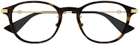 Lookbook GUCCI Logo Bingkai Kacamata Optikal Pria Coklat Metal Acetate Unik GG1471OJ002