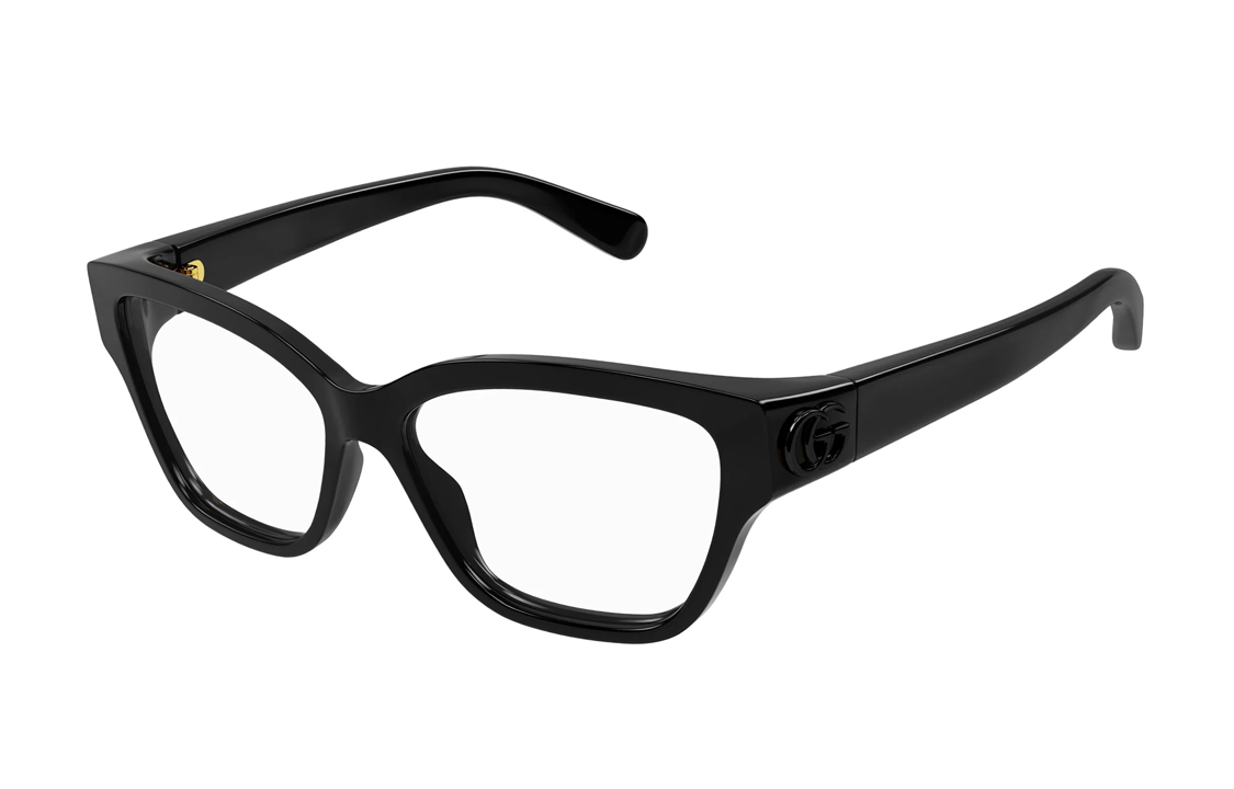 GUCCI Logo Irregular Optical Glasses Black  Designer Eyewear GG1597O001