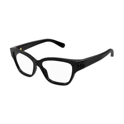 GUCCI Logo Irregular Optical Glasses Black Designer Eyewear GG1597O001