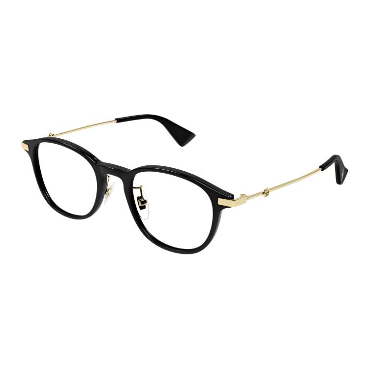 GUCCI Logo Irregular Plastic Optical Eyeglasses Frame for Men - Black GG1471OJ001