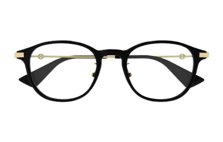 Lookbook GUCCI 男士黑色不規則造型光學眼鏡框 GG1471OJ001