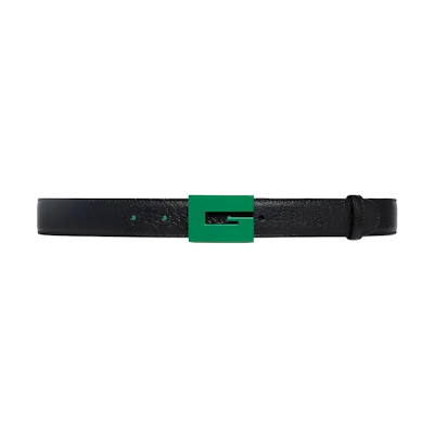 GUCCI Logo Leather Belt for Men Green/Black 3cm Width. 709974-AABY9-1252