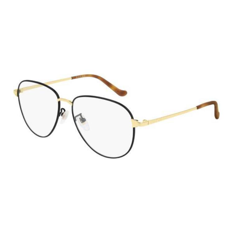 GUCCI Logo Oval Metal Optical Eyeglass Frame for Men in Black GG0577OA002