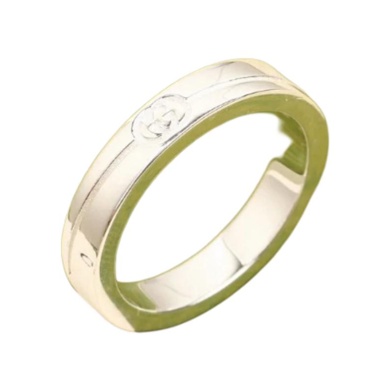 GUCCI Logo Pattern 925 Silver Ring Unisex Couple Style - Silver. 774049J84008106 圖 2