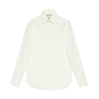 Gucci Logo Pattern Long Sleeve Oxford Shirt Beige 644986-ZAEDJ-9011