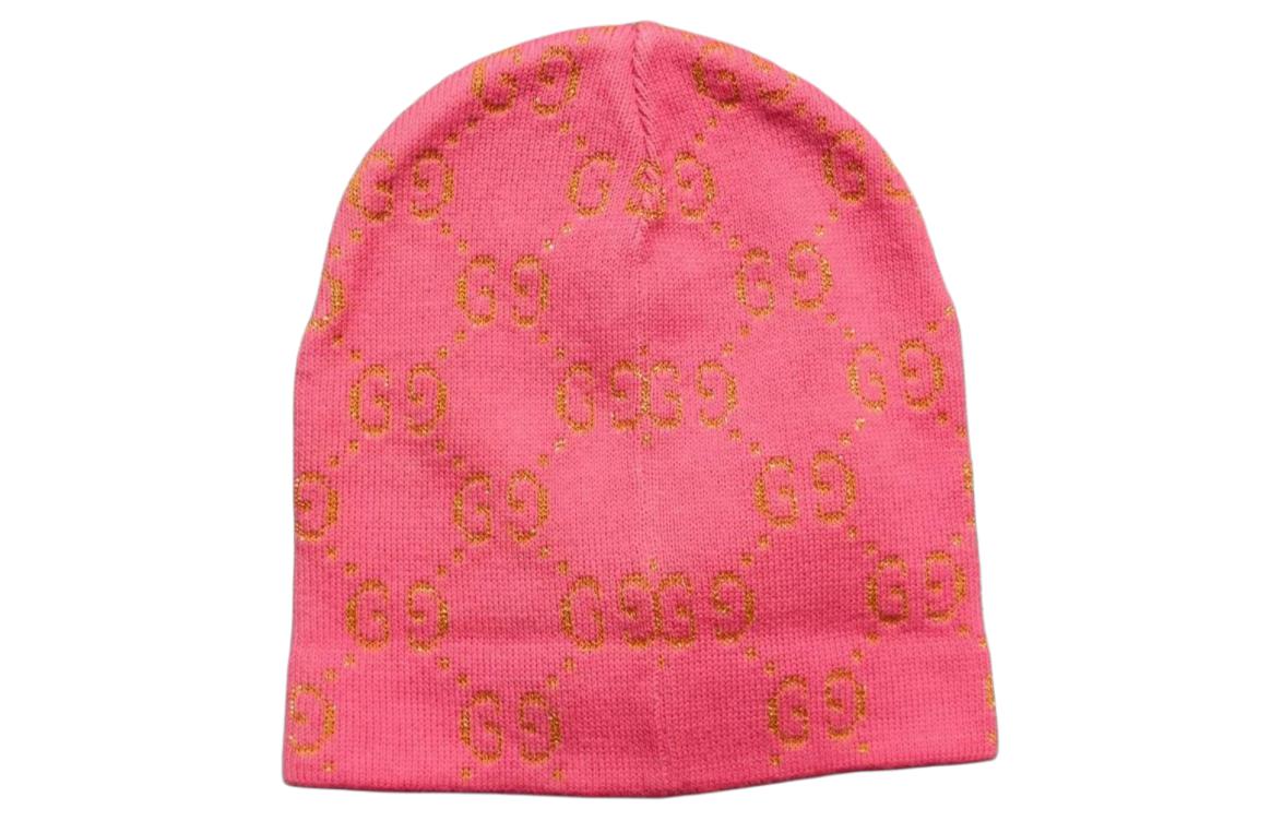 Order GUCCI Logo Pattern Pink Beanie Unisex Couple Style Cotton Blend. 581580 4K740 6600