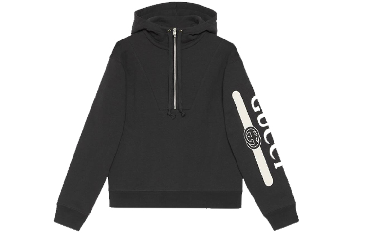 Gucci Logo Print Black Hoodie 627079-XJCOH-1059