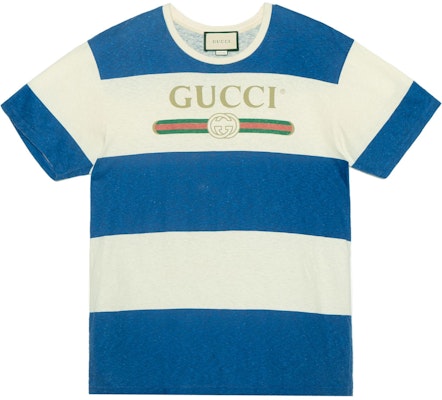 Gucci 男士藍色印花標誌寬鬆版型圓領T恤 604176-XJB6V-9230 Buy Gucci 男士藍色印花標誌寬鬆版型圓領T恤 604176-XJB6V-9230