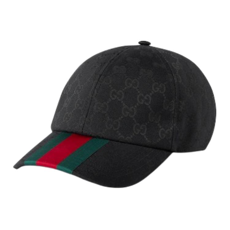 GUCCI Logo Print Canvas Cap Unisex Couple Style Black. 7890164HBCP1066