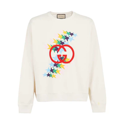 Gucci Logo Print Crew Neck Sweatshirt White for Men 626990-XJDNK-9230