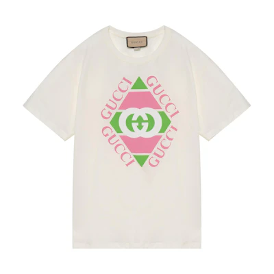 Gucci Logo Print Crewneck T-Shirt Unisex White 717422XJEWF9095