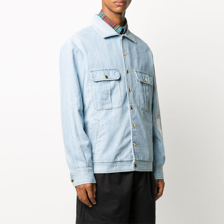 GUCCI Logo Print Denim Jacket Mens Light Blue 623935-XDBBK-4692 圖 3