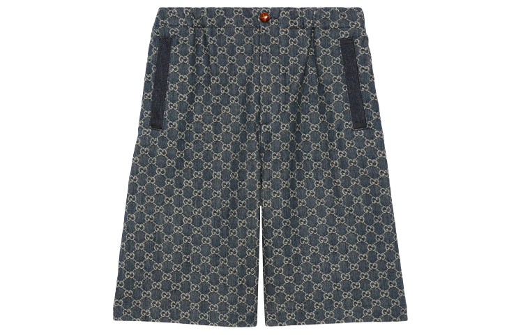 Gucci Logo Print Denim Shorts for Men in Deep Blue 649093-XDBK1-4266